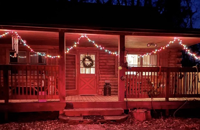 Log Cabin in the woods in nature in a secluded peaceful place.