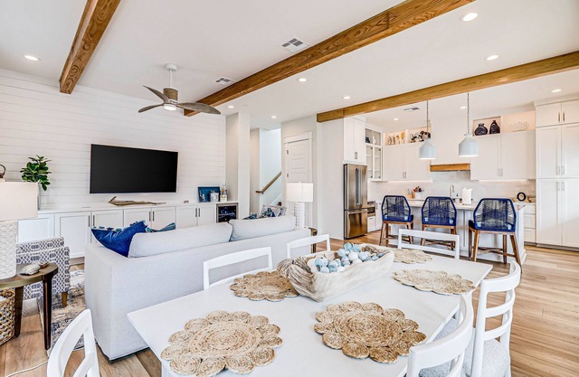 Lovely sound front oasis with golf, luxe pool, gym, loft & views - walk to beach