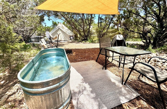 Lux glamping getaway with private hot tub + pool