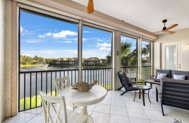 Luxury Waterfront Rental with wraparound water views at Miromar Lakes,