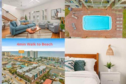 Modern Beach Haüs 4 min walk to beach w/pool BBQ