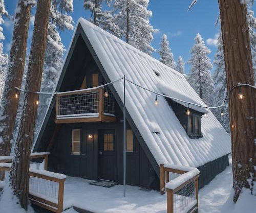 Modern Black A-frame Overlooking A Meadow W Ac!