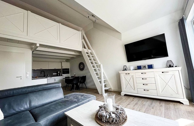 Modern vacation apartment in the first row on the beach of Zingst with balcony