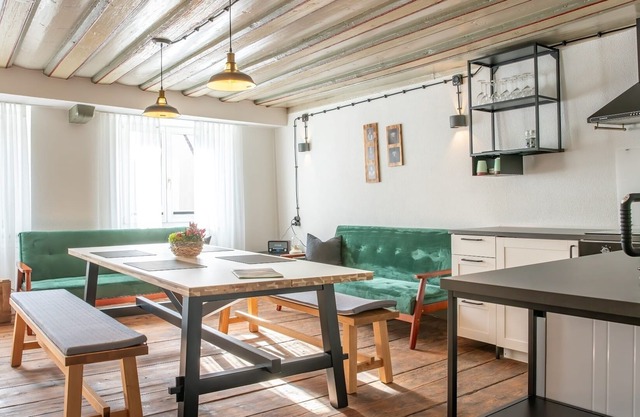 Modernized holiday apartment with sauna and wellness shower.