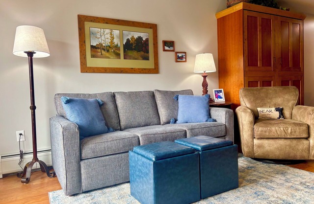 MOUNTAIN MODERN, 1140 sq ft, FEELS like a 3 BEDROOM, 2 bed, 3 bath with Murphy