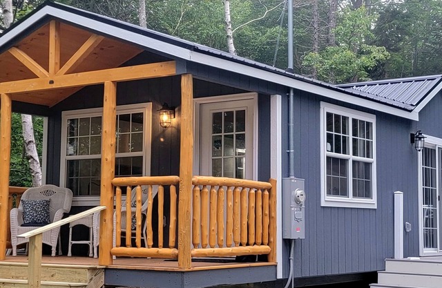 New cabin on private road, 1/2 mile to Seawall Beach and 3 miles to town center.