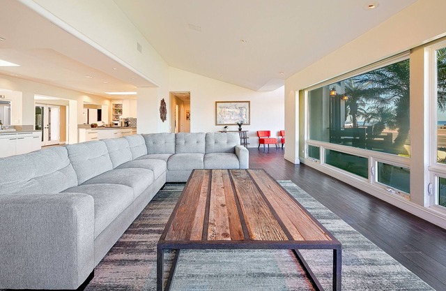 Open, ocean-view home with central AC, grill, upscale kitchen & large patio