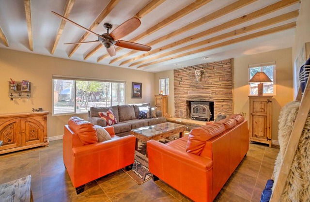 Patio and Fenced Yard Cozy Payson Cabin Retreat