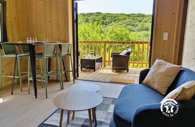 Peaceful Chalet at Camping de Coupeau for 4 Guests