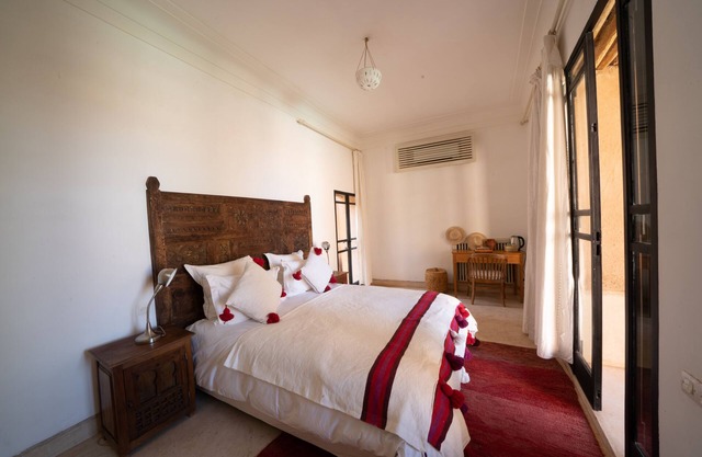 Pool-view romantic bedroom