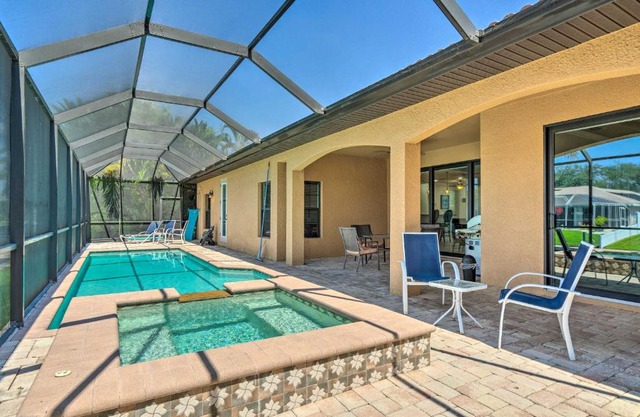 Private Pool and Grill Canalfront Cape Coral Home