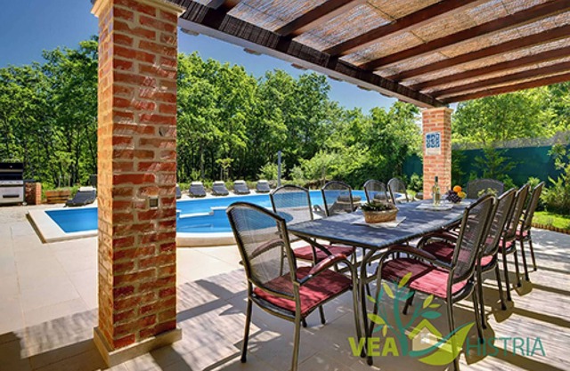 Quiet holiday house with large pool on the outskirts of Rezanci
