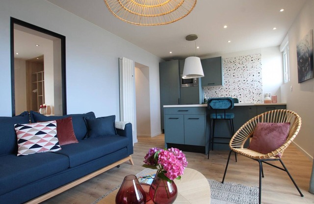 Renovated apartment with parking, sea view, services included in Barneville-Carteret