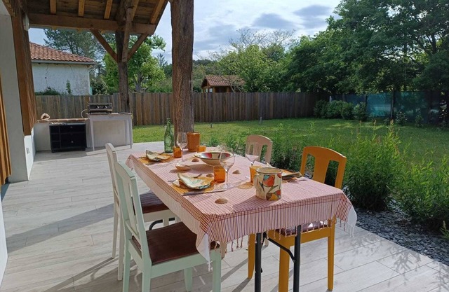 Restored barn in its Landes airial