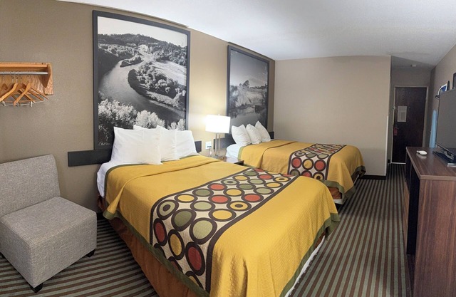 Right off the Interstate, American style Restaurant/Bar Next door & Great Rates!