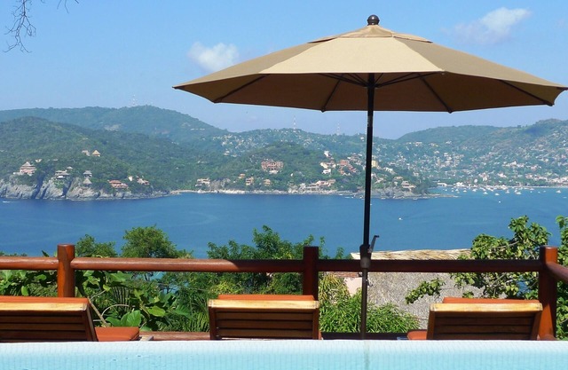 Serene tropical retreat with open air shower and panoramic views