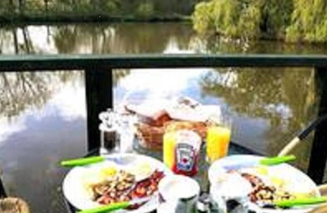 Snug & Secluded shepherds hut with balcony over lake.