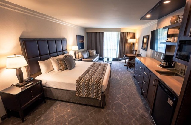 Spacious hotel room at iconic Cliff Lodge in legendary Snowbird, Utah