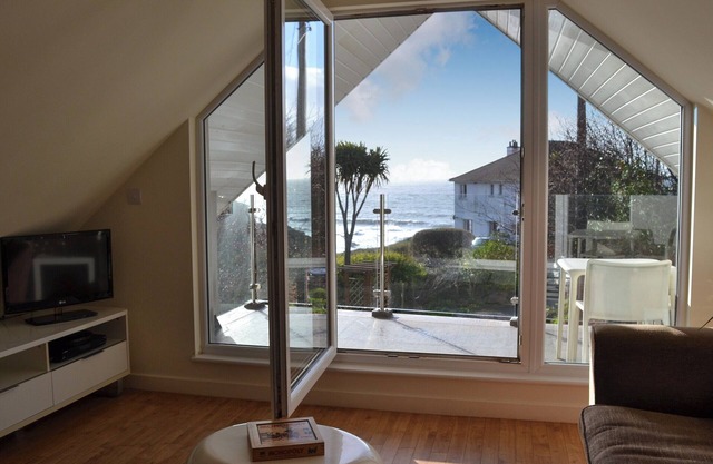 The lounge is a room with a view.