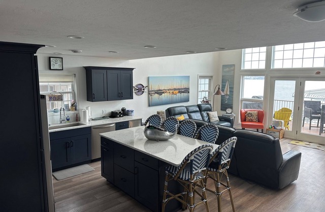 This Okoboji lake house has an amazing view of East Lake Okoboji.