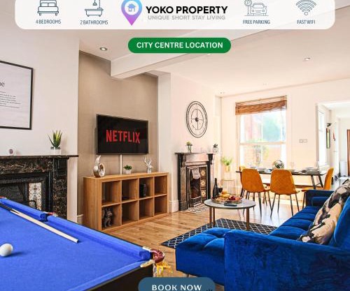 Thrift House - Central Location - Free Parking, Pool Table, Fast Wifi, Smart TV with Fast Wifi by Yoko Property