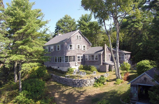 Tootin Hill - Shorefront Mt. Desert view with dock