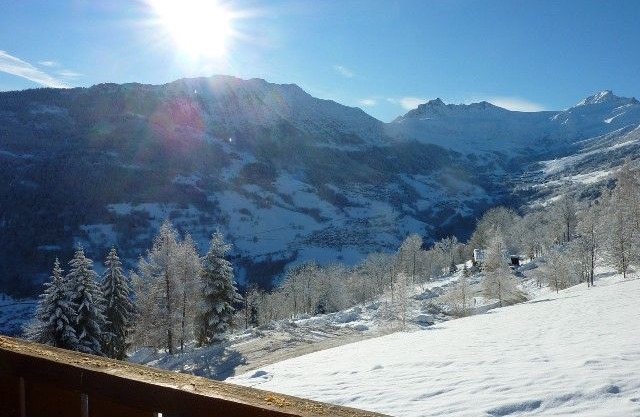 Valmorel Doucy return skier beautiful view and parking