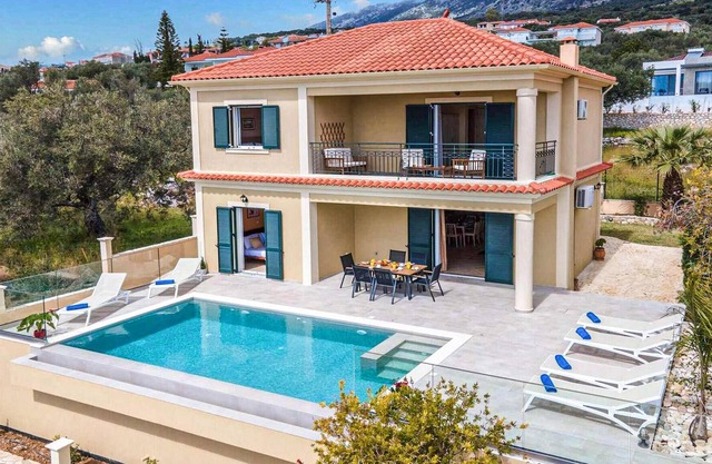 Villa Andriana offers breath taking views of the Ionian Sea and the island of Zakynthos in the dista