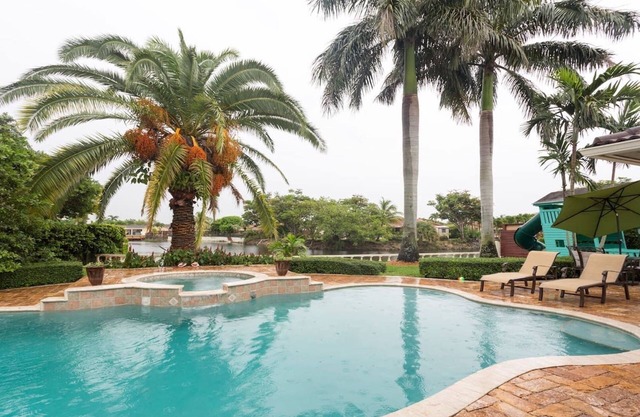 Waterfront Property with a resort style backyard and Heated Pool in Miami