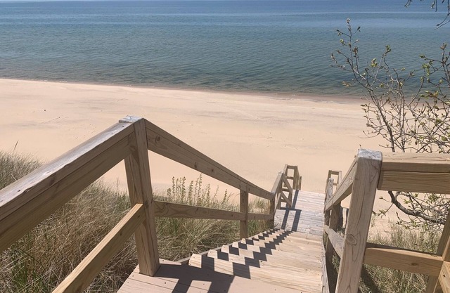 Yay the beach! Lake Michigan beach front cottage, adjacent to dunes & park.