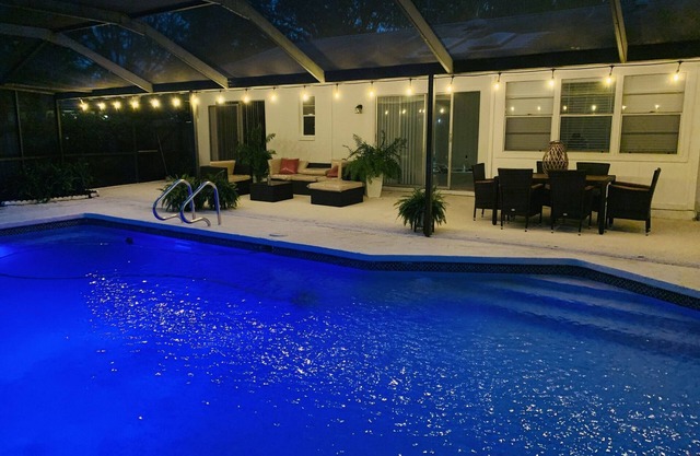 Yuri’s pool house. Salty & heated pool