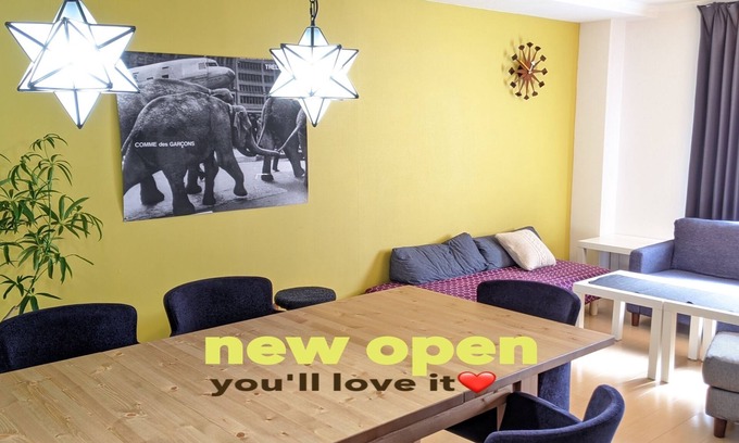 Fukushima Apartment | 1 stop from Osaka Station!1 minute walk from Fukushima Station!Accommodates up to 11 people.A spacious and stylish new room that is convenient to go anywhere