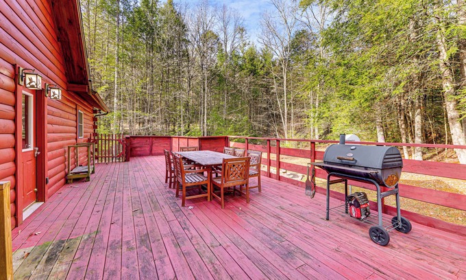 Mustoe Cabin | 15 Mi to Snowshoe Resort: Cabin w/Deck & Fire Pit