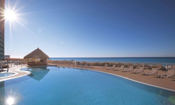 Panama City Beach Hotel | 1BD/Panama City Beach - Oceanfront View with Full Kitchen, Pools, Bar, and More!