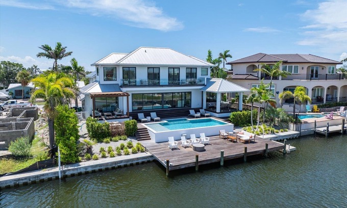 Holmes Beach House | 28-Night Min Luxury Canal Home with Pool & Deck