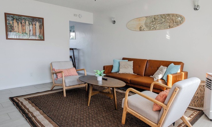 South Oceanside Apartment | 2bd King/Queen Suite W/Big Patio, Grill and Corn Hole Just Steps to The Beach!