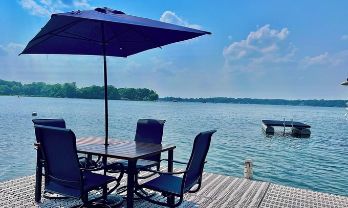 Powers Lake House | 5 Bedroom Lakefront Home with Private Dock with 2 Kayaks-Sleeps 11