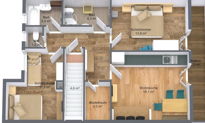 Madseit Apartment | 70 m² Apartment ∙ 2 bedrooms ∙ 5 guests