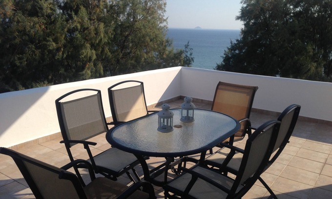 Mastichochoria House | A BALCONY WITH AMAZING SEA VIEW