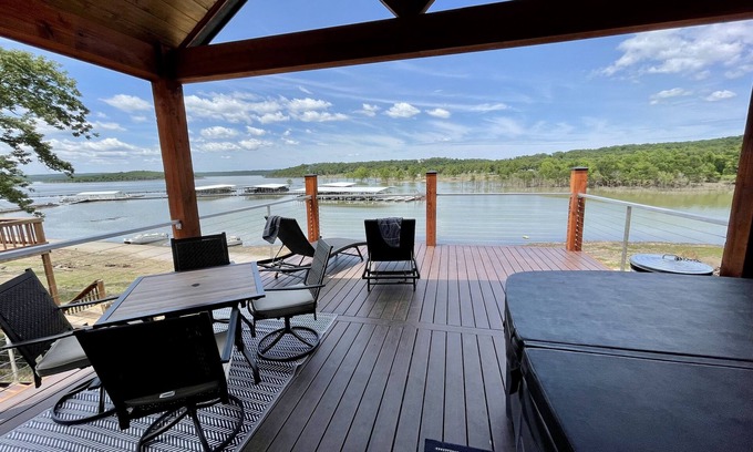 Cookson Cabin | AMAZING LAKE VIEWS DOUBLE DECK WITH HOT TUB AND 2 PORCH SWINGS