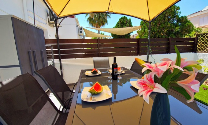 Oroklini Apartment | Amazing peaceful location, surrounded by palm trees and just 200 meters from the beach!