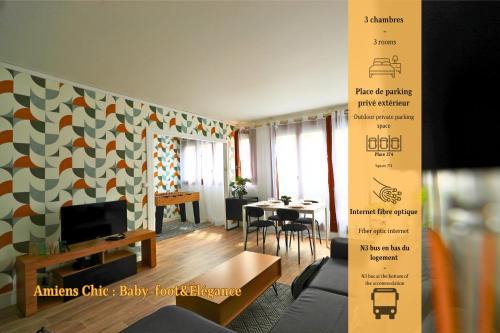 Amiens Nord Apartment | Amiens Chic - Baby Foot&Élégance