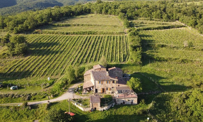 Radda in Chianti Other | Ancient stone farmhouse on a top of Chianti Hill with private garden and lake