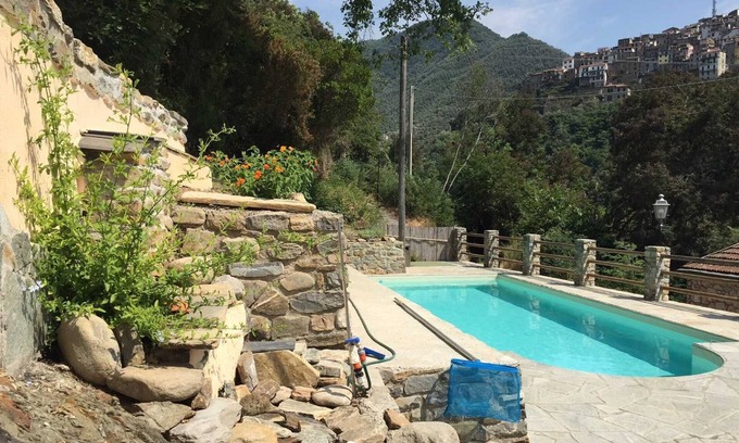Montalto Ligure House | Apartment 'Casa Limone' with Mountain View, Private Pool and Wi-Fi