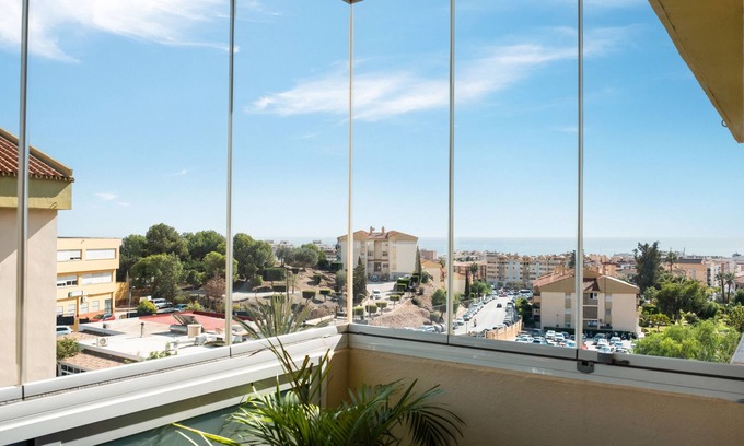 Rincon de la Victoria Apartment | Apartment 'Gran Sol Pool and Sea Views' with Sea Views and Air Conditioning