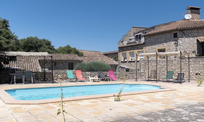 Orgnac-l'Aven Apartment | Apartment 'Magnanerie De La Maréchale' with Mountain View, Shared Pool and Wi-Fi