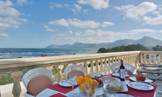 Son Serra de Marina Apartment | Apartment 'Verge De Lluc 3' with Sea View, Wi-Fi and Air Conditioning