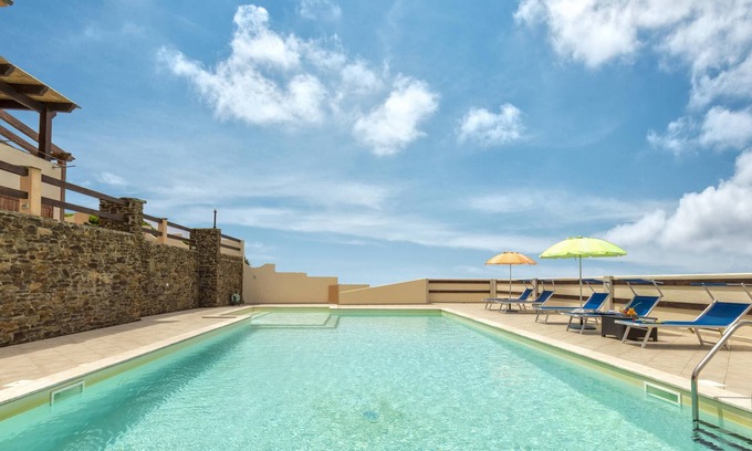 Sassari Apartment | Apartment "Vista Mare" with Sea View, Pool, Wi-Fi, Garden & Terrace