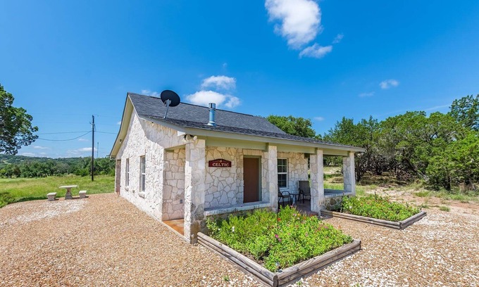 Fredericksburg Cabin | Appian Way - Celtic Cottage - Private Hot Tub - 4 min. to downtown - Wildlife