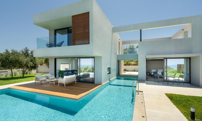 Pyrgos Psilonerou Villa | Avra & Ostria Villa, Pirgos-Villas,Heated pool , amazing sea view